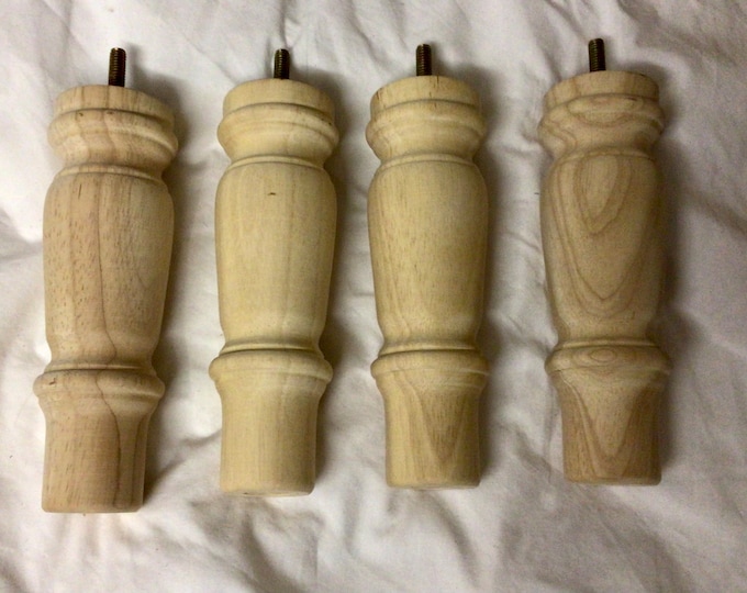 LT7315 7 Inch Unfinished Turned Wooden Furniture Legs,
