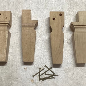 Carton of 4 Square Tapered Block Style Wooden Furniture Legs. MR47 image 1