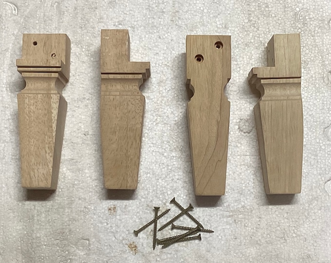 Carton of 4 Square Tapered Block Style Wooden Furniture Legs. MR47