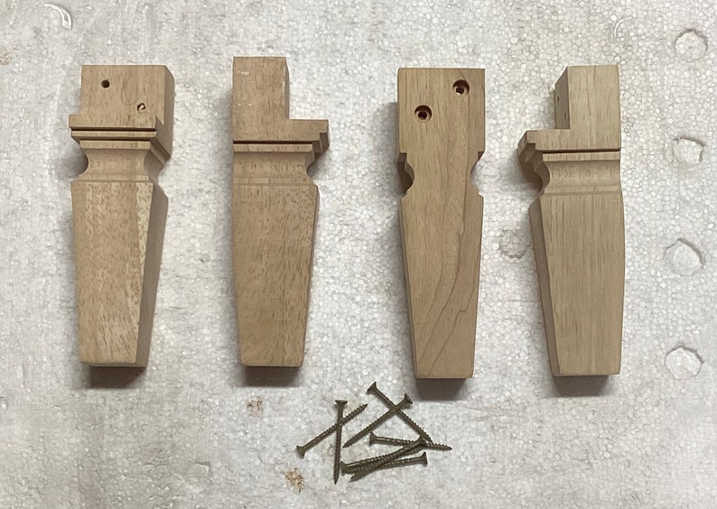Carton of 4 Square Tapered Block Style Wooden Furniture Legs. MR47 image 1
