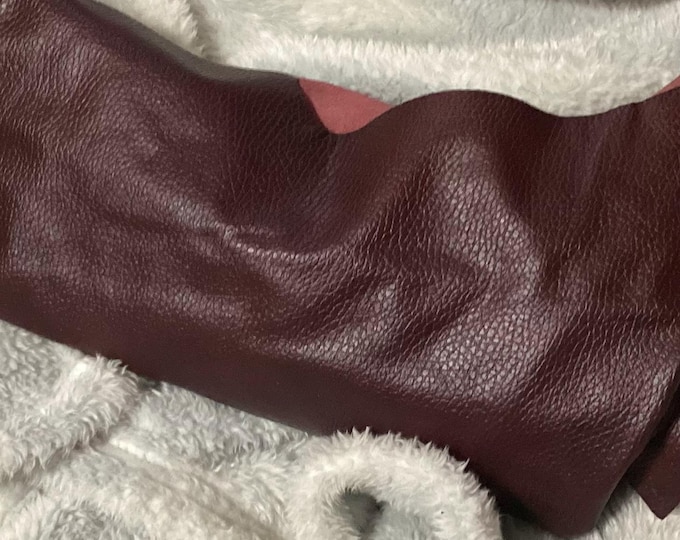38 square feet Burgundy Leather Cowhide.  Upholstery. Automotive. Garment, cowhides.  ĎEAL73