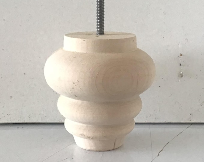 Package 4 Wooden Unfinished Furniture Legs. Chair Risers.  1514