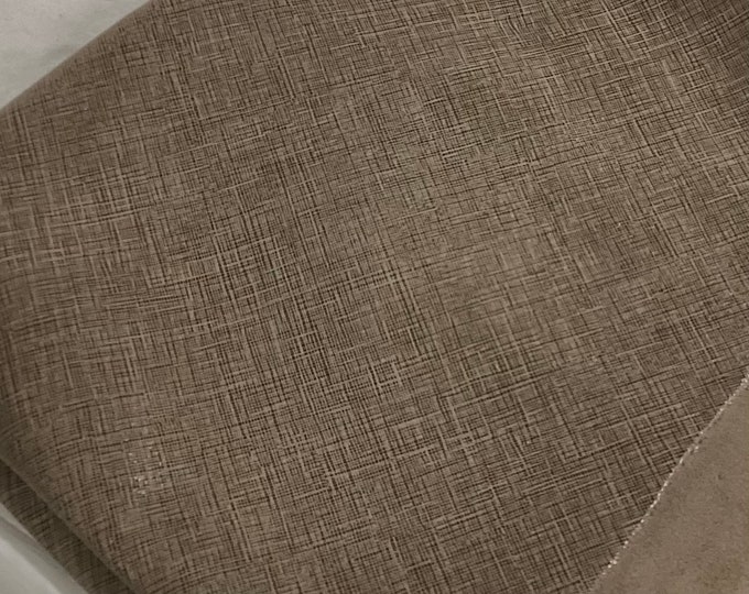 Shimmering Suede Excalibur Taupe Printed Leather Cowhide. Crafting Leather.  TOWN444