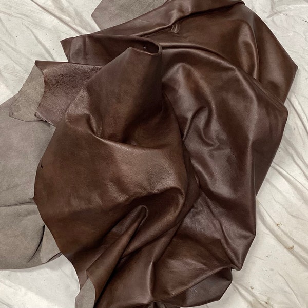 Brown Leather Cowhide Remnant.  5001