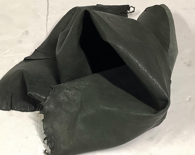 Green Leather Lambskin Remnant. Leather Pieces.  BR1030