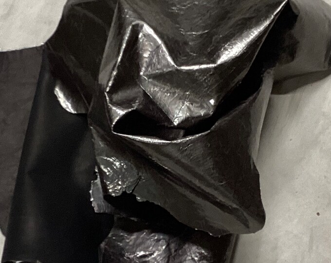 Dark Pewter Foil leather Lambskin,  OSM49