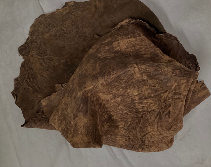 Distressed Matte  Brown Leather Lambskin,  OSM40208
