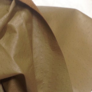 Khaki Embossed Ostrich Cowhide Leather Partials DD2157