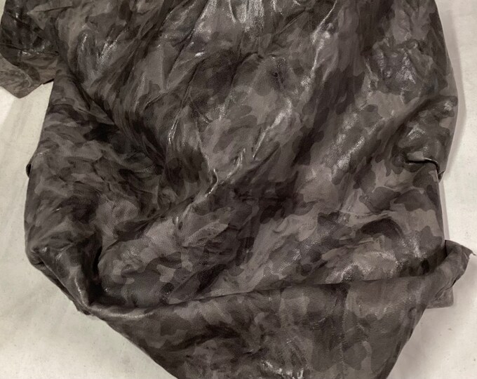 Gray Camouflage Leather Sheepskins.  OSM40196