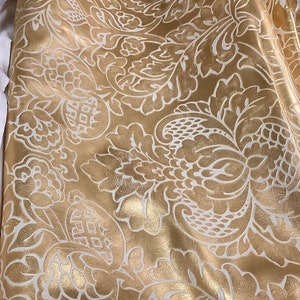 Razzel Dazzel Gold and Cream embossed Floral Leather Cowhide TOWN722