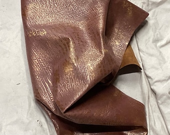 Golden Cinnamon Embossed Gator leather Lambskin.  OSM871