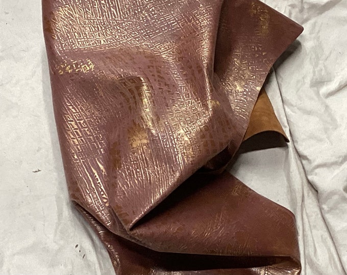 Golden Cinnamon Embossed Gator leather Lambskin.  OSM871
