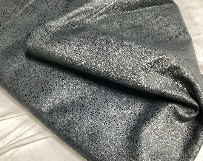 Blue Steel Embossed Sting Ray Leather Cowhide,  TOWN227