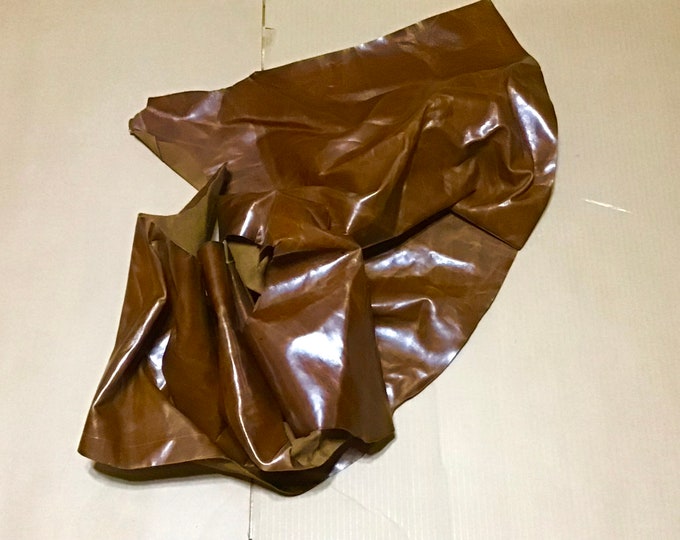 Pull up Melted Distressed Caramel Leather Cowhide Remnants,  BR66