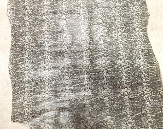 Gray Printed Leather Cowhide Remnant, LAC59