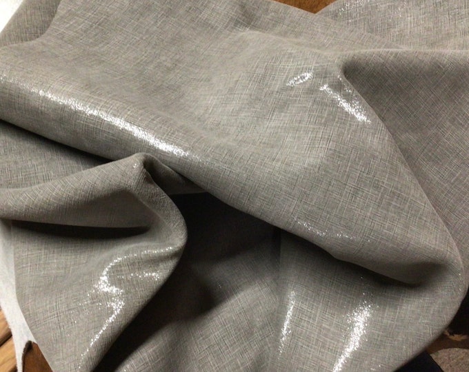 Shimmering Suede Excalibur Gray Printed Leather Cowhide,  TOWN442