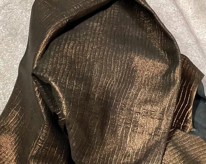 Metallic Bronze Snakeskin Pattern Leather Lambskin.  OSM105