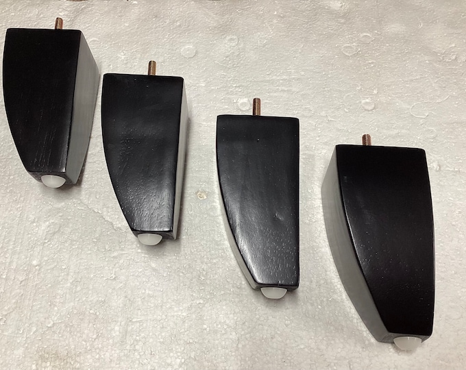 Package of 2 or 4 Black 5 1/2 Inch Tapered Furniture Legs.  LS113