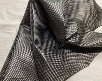 Embossed Pewter Leather Lambskin.  Leather Hide.  OSM50108