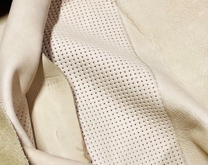 Nubuc Golden Cream Embossed Crosslink Leather Cowhide,  TOWN315
