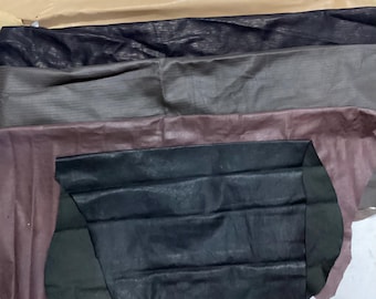 Lambskin Leather Hides: Brown, Black, Burgundy, Tan - 5 Pack