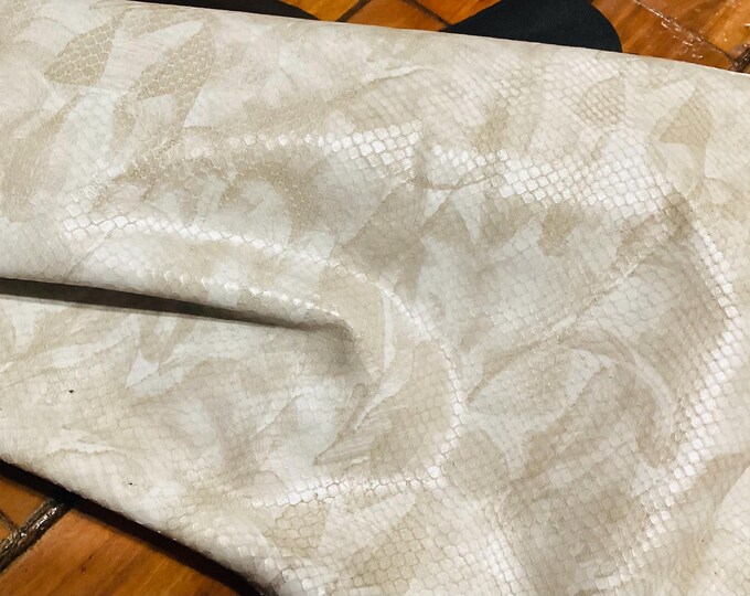 Off White Embossed Leather Cowhide,  CA121