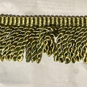 18 Yards Green and Gold 3 inch woven Bullion Fringe PPR12