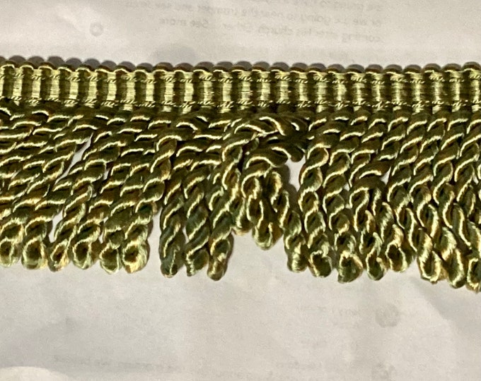 18 Yards Green and Gold 3 inch woven Bullion Fringe PPR12