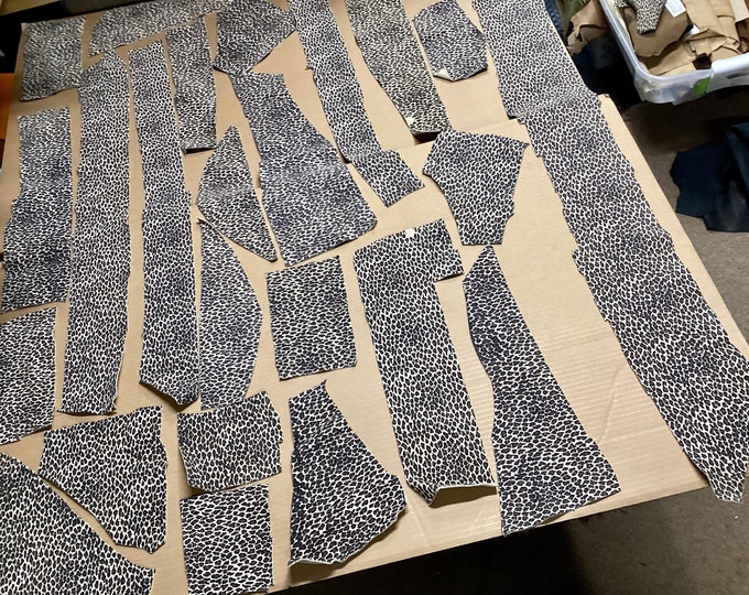 50 pieces printed leopard Nubuc Leather Lambskin Remnants, OSM10326