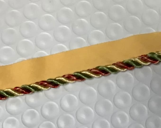 Beige, Green. and Red Acetate Cord with Fabric.  DW03