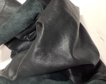 Gray Cowhide Leather Remnant: Soft Semi-Gloss Handbag Leather