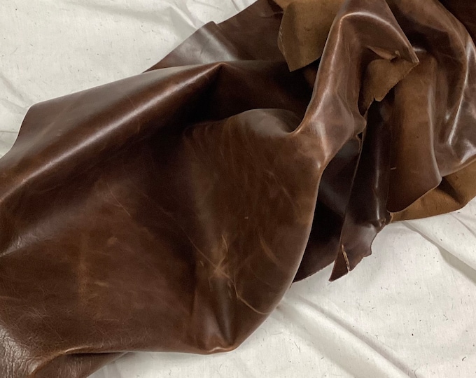 Cheyenne Brown Pullup Leather Cowhide Remnanrs.  BR130