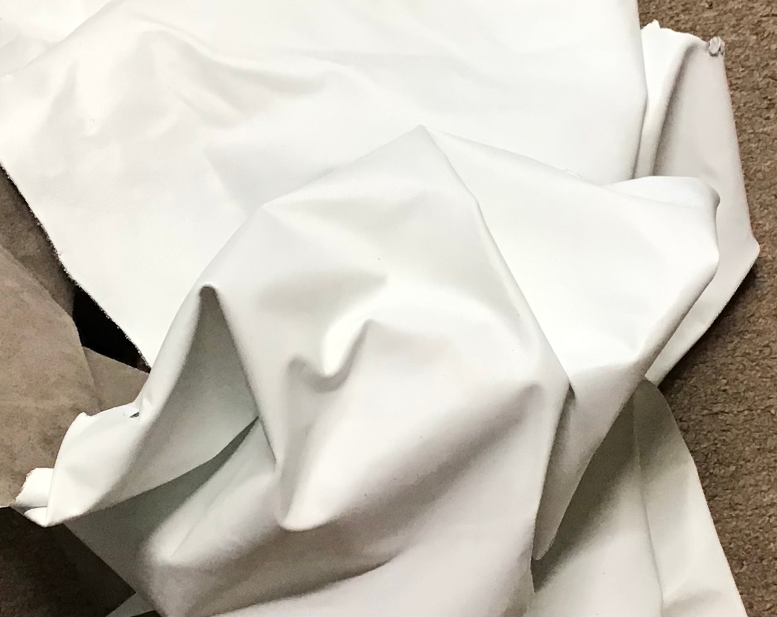 Bright White Leather Cowhide Partial. Leather Hide BR814 Etsy