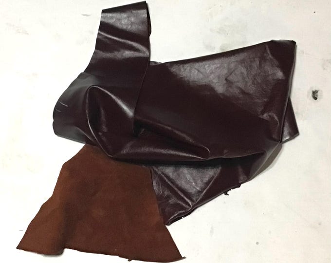 Brown Leather Cowhide Remnants. Leather Poeces. Cowhide, DR1968