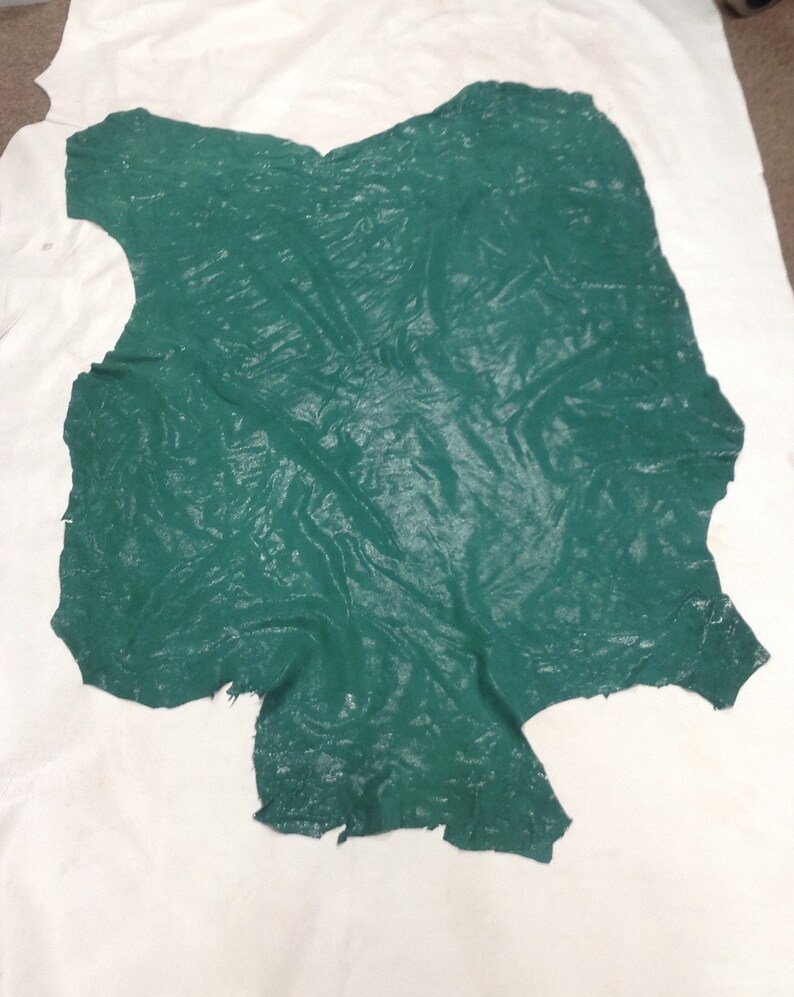 Leather Hides UL505 Green Printed Scales leather Lambskin