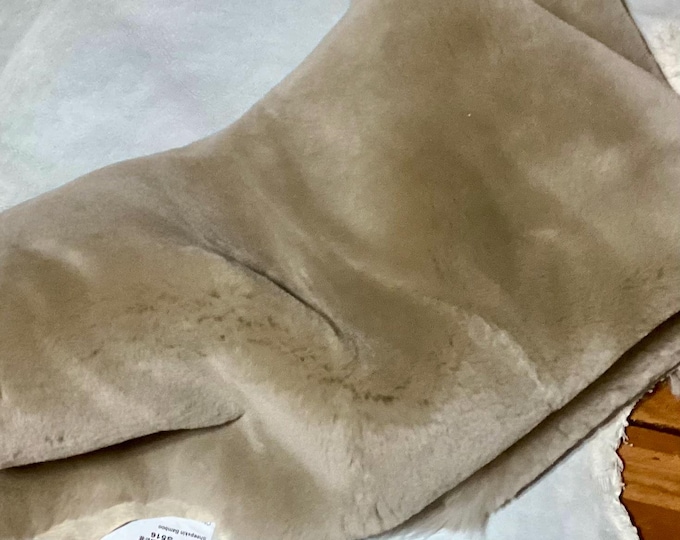 Hair on Sheepskin, bamboo color.  Shearling.  Plush.  MRH2956