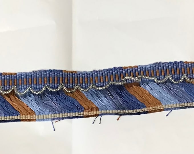 Blue and Brown 2 1/2 Inch Fringe, VL09