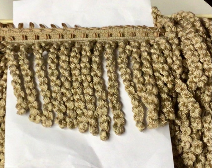 5 1/2 Inch Rose Gold Bullion Fringe 13 1/2 Yards.  1878