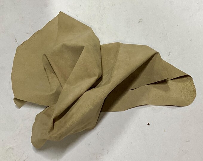 Beige Suede Lambskin Leather: Soft Crafting Hides (5 sq ft). OSM80271