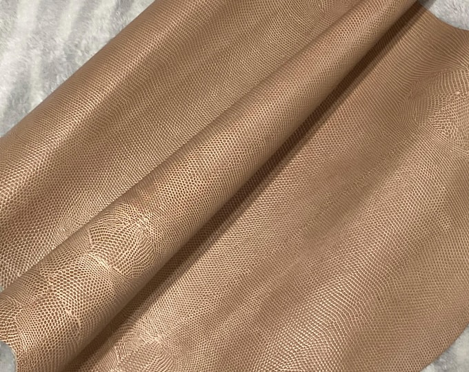 Blush Embossed Snakeskin Leather Cowhide Remnant. LA600