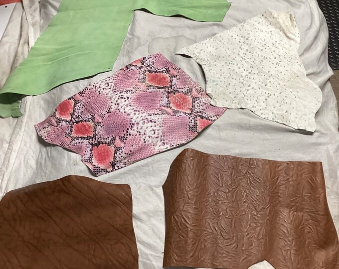 Package of 5 leather Lambskin Remnants,  OSM883