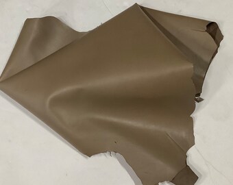 5 Dark Taupe Lambskin Leather Hides: Soft Garment Crafting Pieces