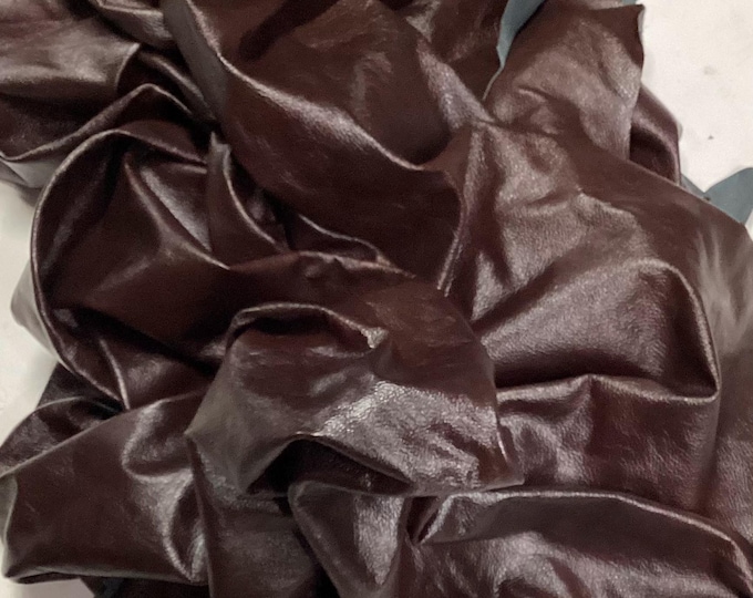 Burnt Burgundy Leather Brahma Cowhide. Leather Hides. Cowhides. Upholstery Leather, BR897
