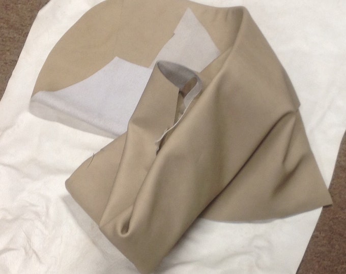 Tan Package of 3  Cowhide Leather Hide Partials DD2243