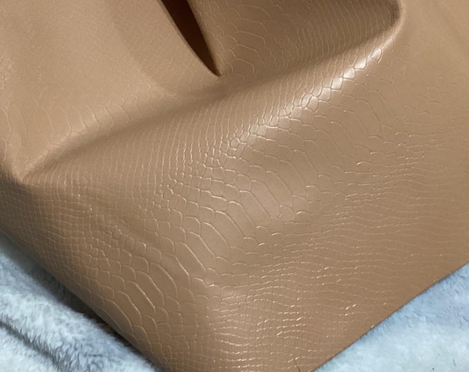 Tan Embossed Gator Leather Cowhide. Remnants.  CA111