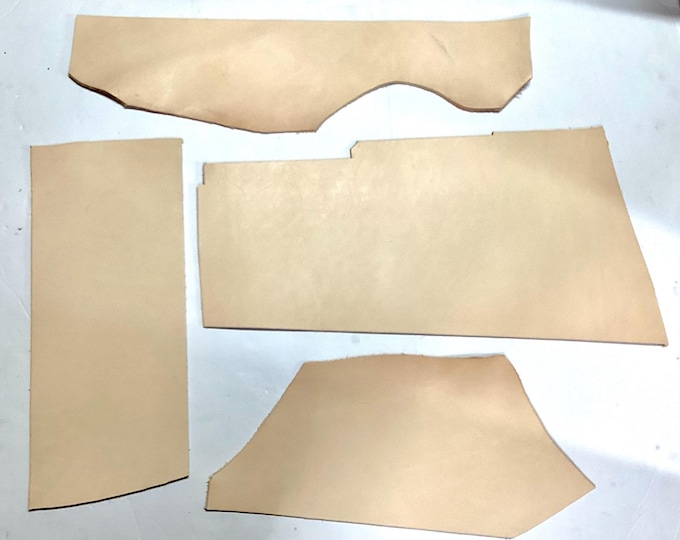 4 Pieces 6-8 Oz. Tooling Leather.  Cowhide,  Veggie Tanned.  TOOL600