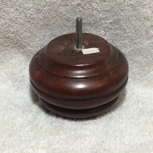 4 Mahogany Finish Wooden Bun Legs. Furniture Feet. Risers, sofa legs, home decor. 1292