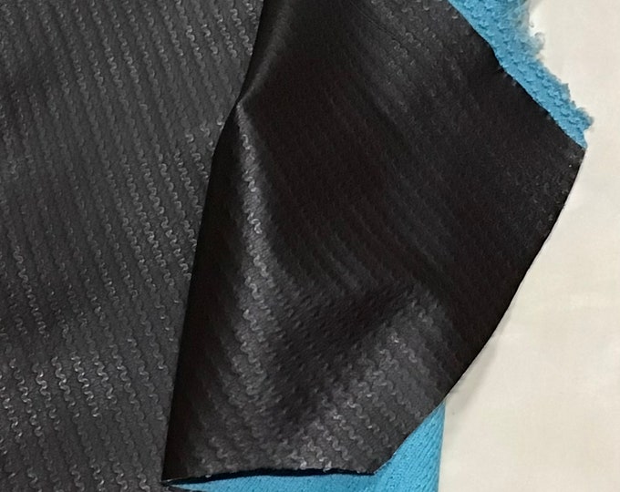 Black Embossed Lesther Lambskin with Blue Fabric Backing. LAMB7806