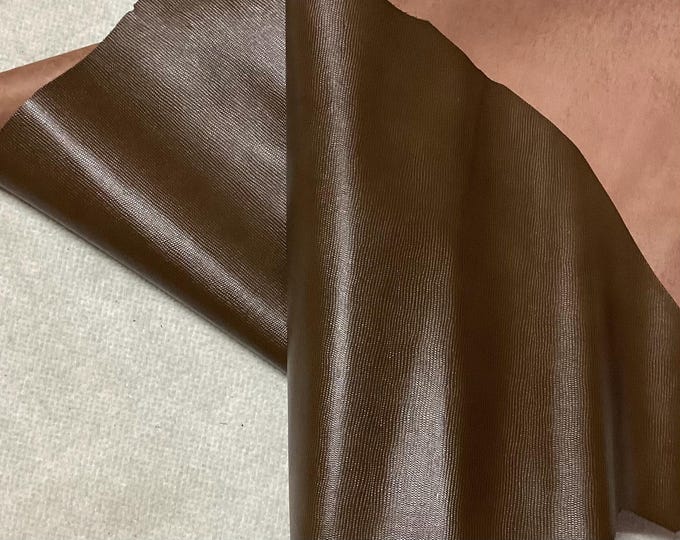 Brown Pebbled Leather Cowhide Remnant,  LPC38