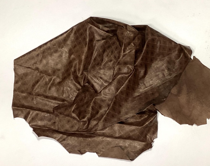 Milk Brown Priinted Leather Lambskin.  LAMB8038